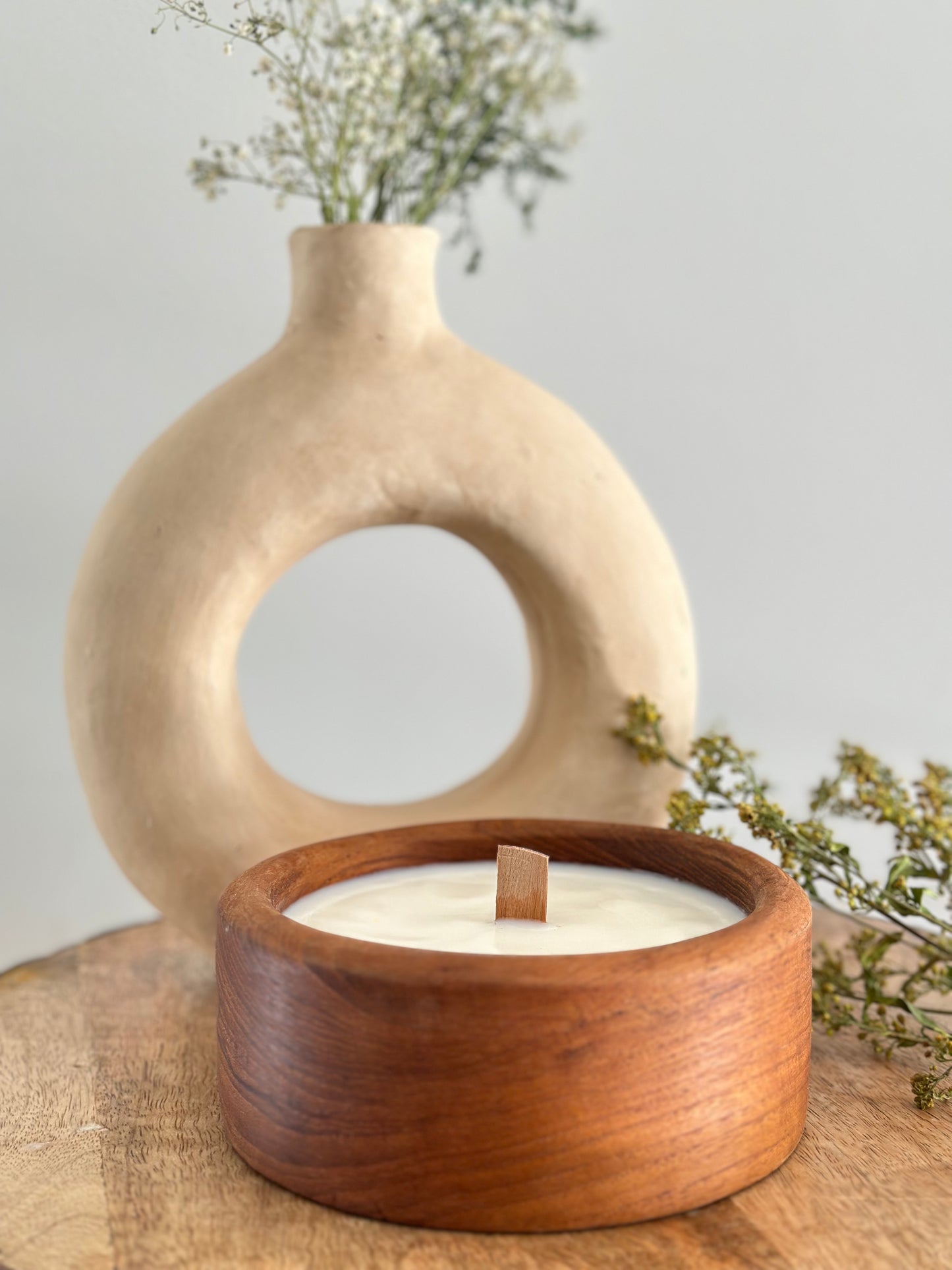 Wooden Bowl Hand poured soy candle