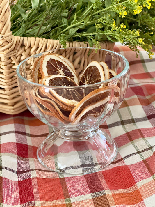 Glass Garnish Vessel w/ dried oranges