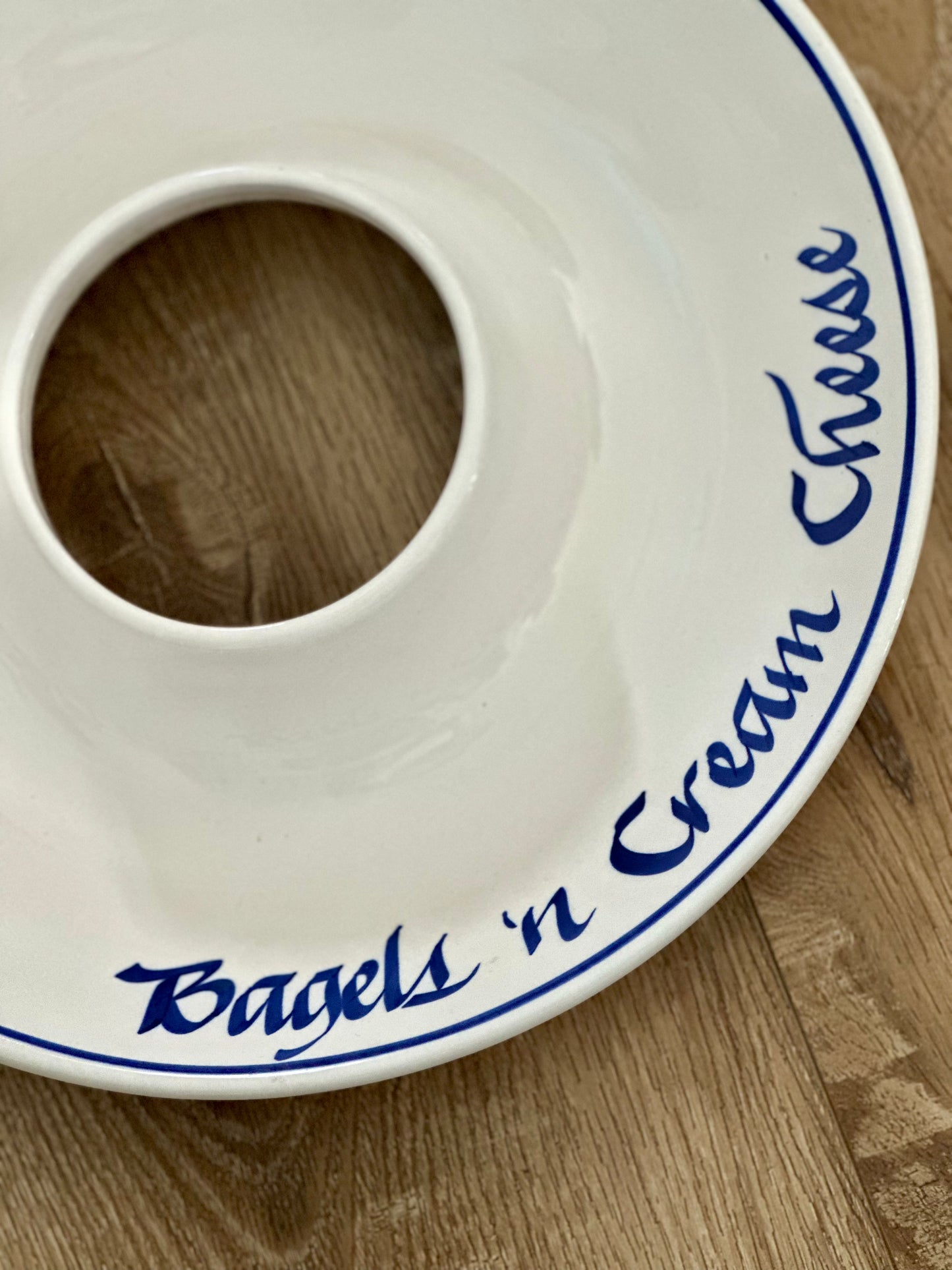 Ceramic Bagel & Cream Cheese Serving Bowl