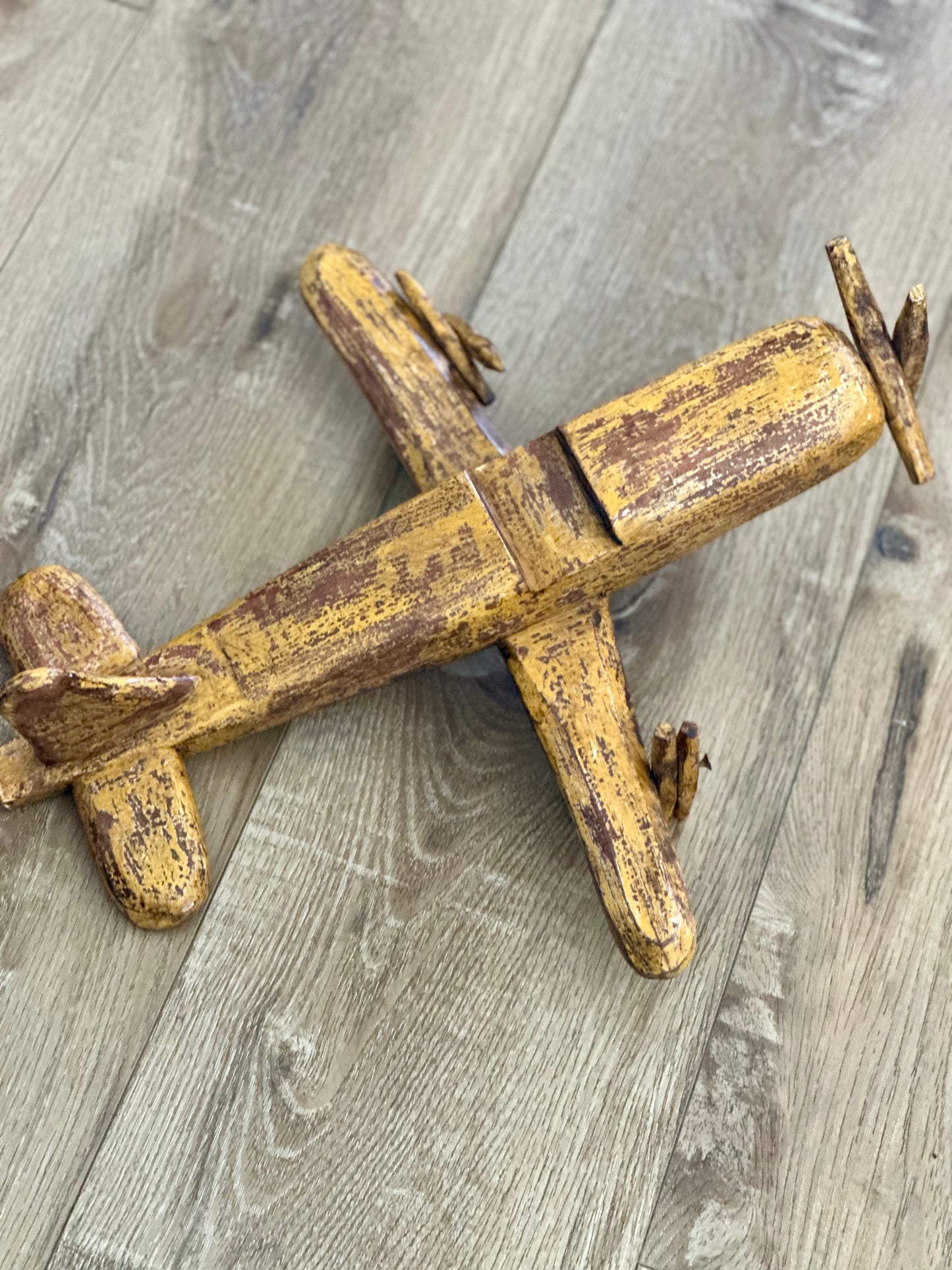 Vintage hand carved Wooden Airplane