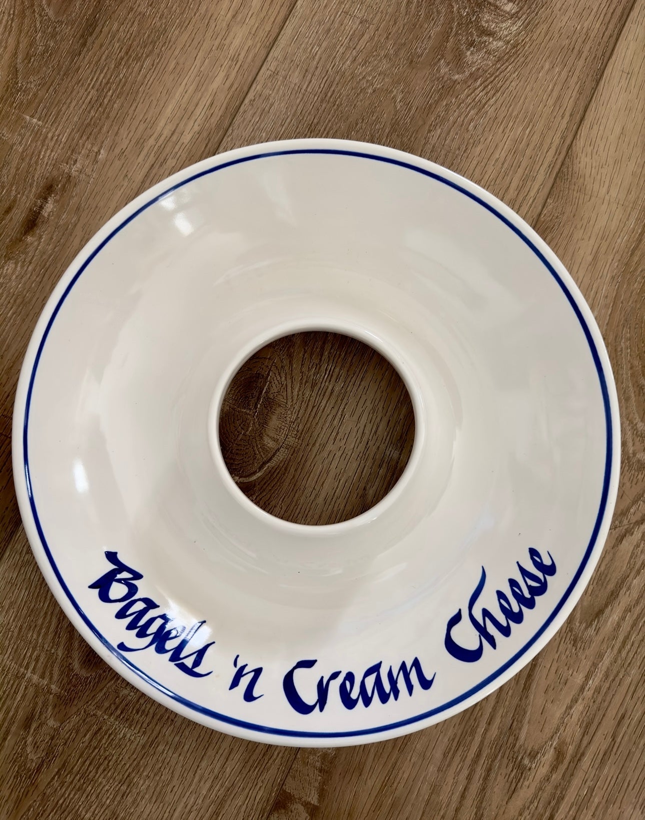 Ceramic Bagel & Cream Cheese Serving Bowl