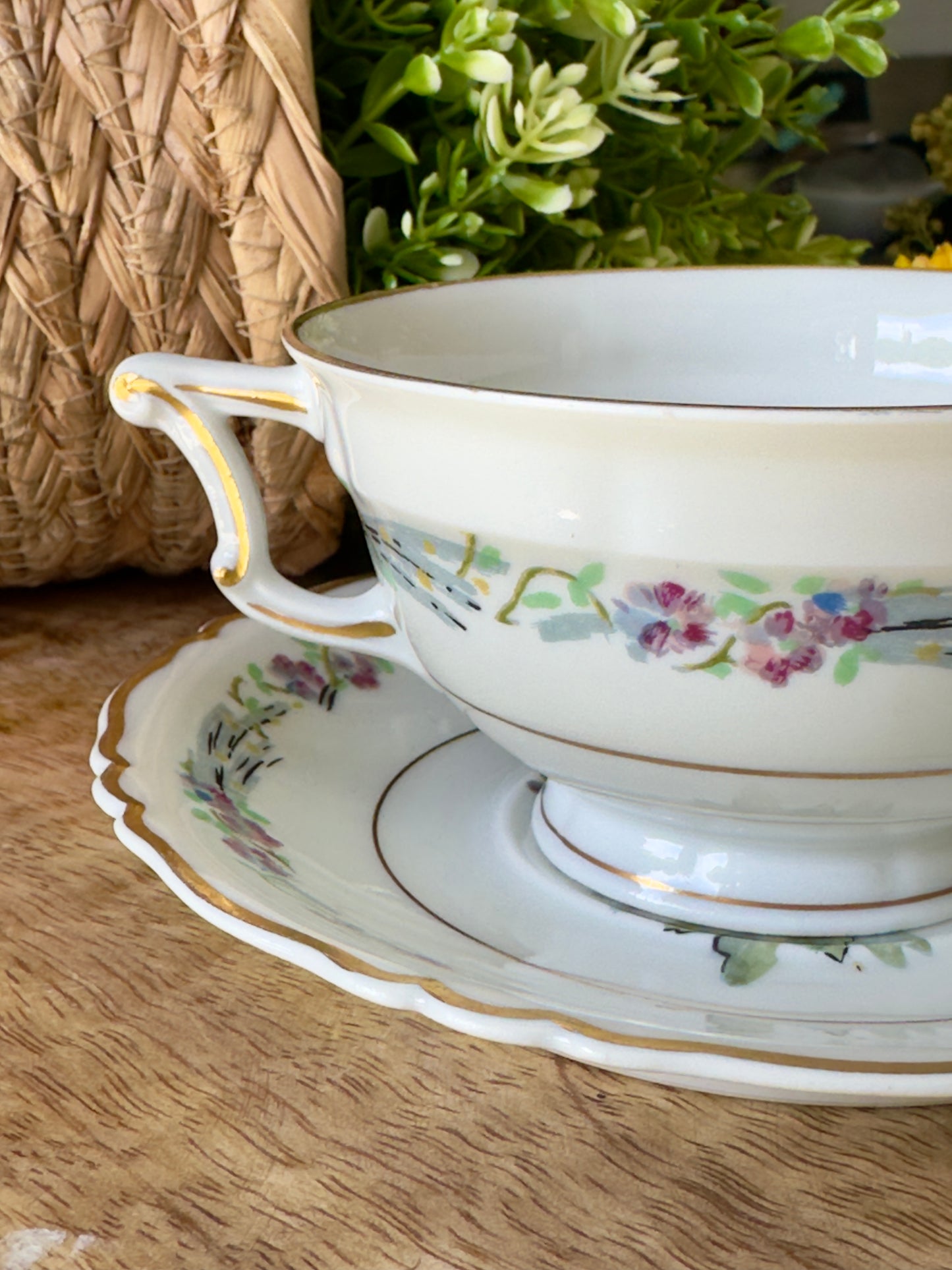 Haviland Morning Glory Teacup Set (Rare Find)